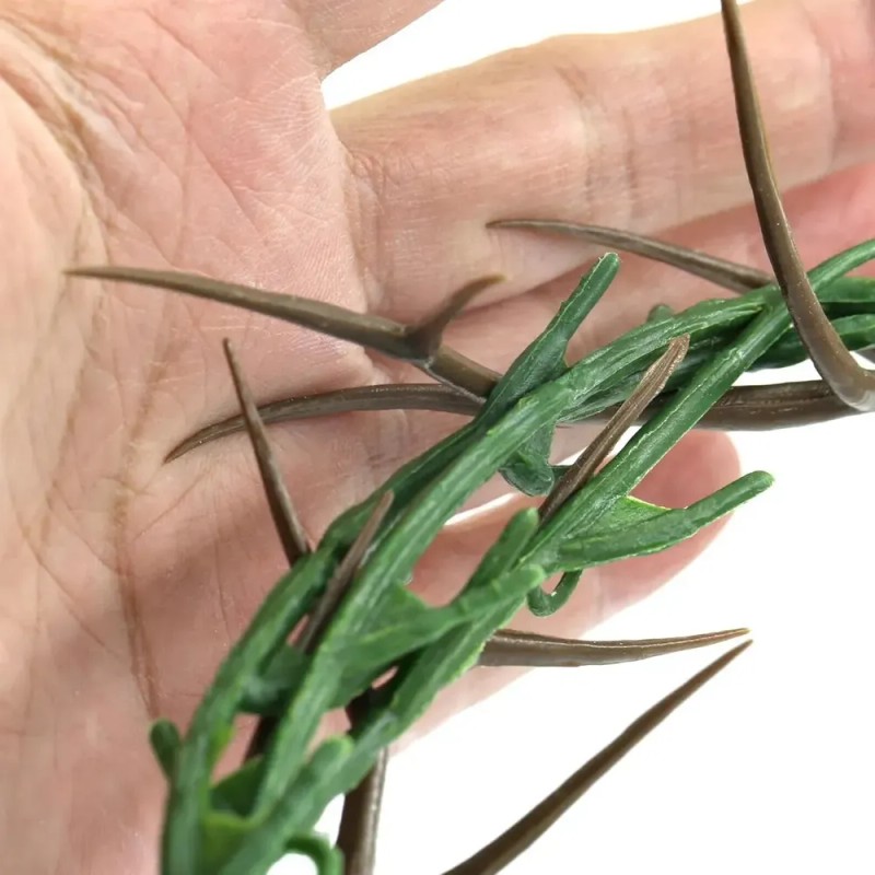 Corona de Espinas Plástico Verde Para Decoración y Semana Santa