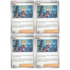 Pokémon Briar 132/142 Stellar Crown Trainer Card Set x4 - 16 Piece Playset