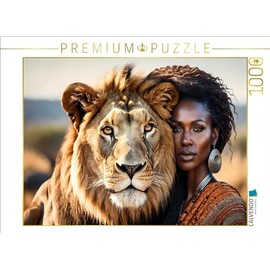 CALVENDO Puzzle Magical Moments with a Gentle Lion | 1000 Pieces Size 25" x 19"