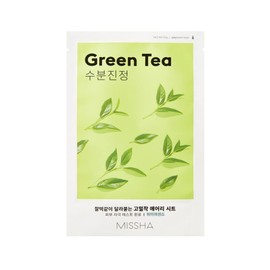 MISSHA Green Tea Green Tea Moisturising Sheet Mask Cloth Mask Korean Cosmetics Kbeauty Set of 4
