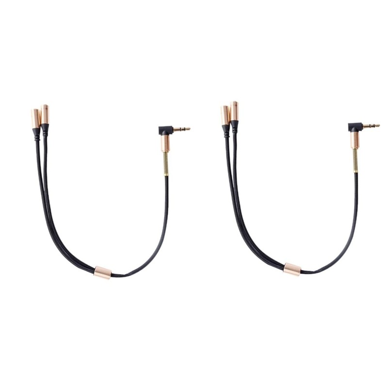 Gatuida 2pcs Dual Aux Audio Splitter Cable Braided Headphone and