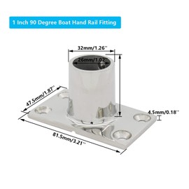 316 Stainless Steel Pipe Fitting Elbow, 1'' Boat Hand Rail Fitting, TTZEZE Heavy Duty 45/60/90 Degree T/Tee Fitting,2-Way/3-Way/4-Way Corner Elbow Pipe Connectors,Marine Hardware Connector Spare Part