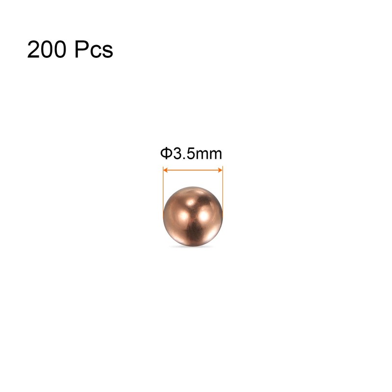 HARFINGTON 200pcs 3.5mm Precision Solid Copper Bearing Balls for Bearings