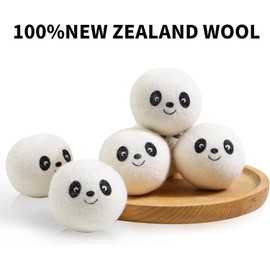 8 Wool Dryer Balls - Natural Fabric Softener, Reusable, Reduces Clothing Wrinkles and Saves Drying Time. Handmade Fair Trade No Lint Fabric Softener White (Pack of 8)