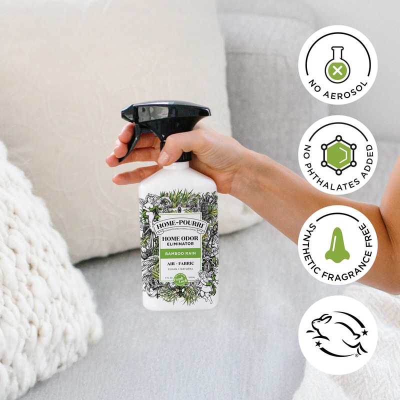 Home-Pourri Air + Fabric Multi-Purpose Odor Freshener Spray, Bamboo Rain,