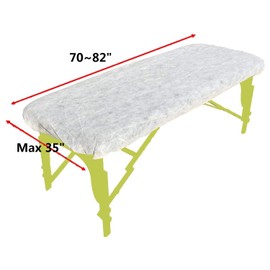 ZMDREAM Case of 100 Disposable Fitted Massage Table Sheets Bed Covers with Elastic Maximum 82 x 35 inches White