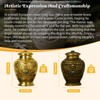 Premium Solid Brass Memorial Urn – Angel & Baroque Relief