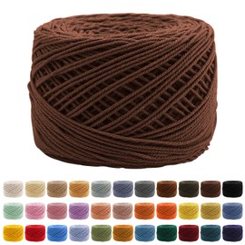 Uiopa Macrame Cord 1.3mm x 160m, 3-Strand Twisted Macrame Yarn Cotton Twine String, Coffee String Cotton Cord for Crocheting, Knitting, Wall Hanging, Dreamcatcher, DIY Projects