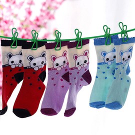 NUZAMAS 2X Clothesline 12 Pegs Clips Portable Expandable Adjustable Retractable Airer for Camping Travel Clothes Laundry Drying Outdoor and Indoor Use Green