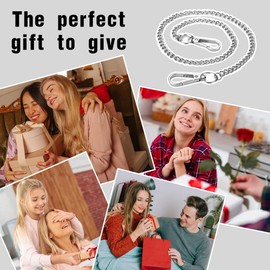 LZKHEH Stylish Stainless Steel Wallet Chain for Men Women 53cm Long with Punk Keychain.Ideal as a trouser or jeans chain for bikers and truckers.