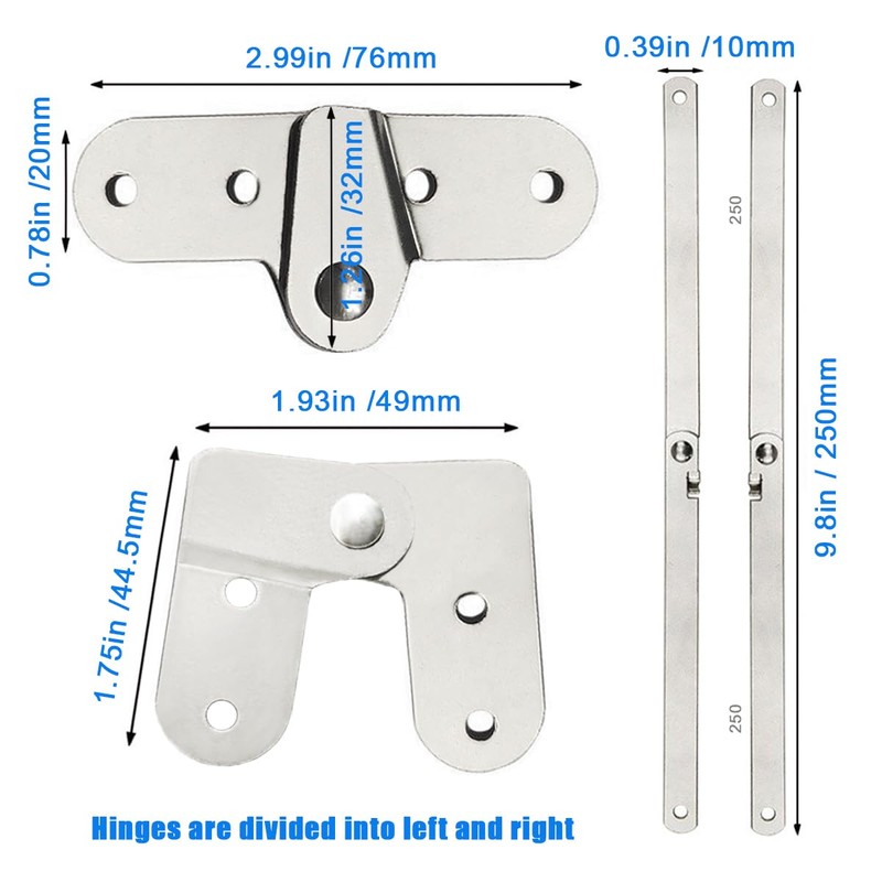 ANTEISI Folding Rack Small Hinges,Folding Hinges and Support Folding Rod,Folding
