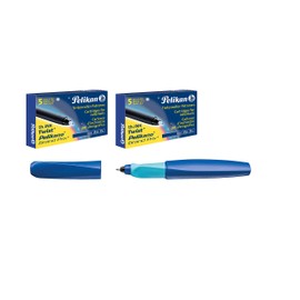 Pelikan 814782 Twist Rollerball Pen Deep Blue + 2 Rollerball Cartridges (Deep Blue + Cartridges)