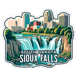 Sioux Falls South Dakota Sticker 4 Inch - Waterproof Vinyl Decal for Laptop Water Bottle Car Tumbler - Durable Aesthetic Long-Lasting Stickers for Adults ID44990