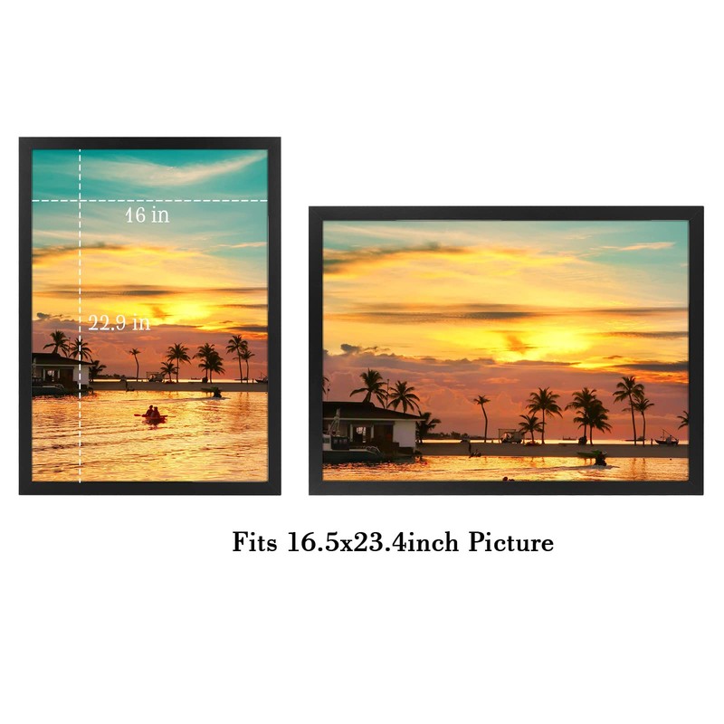 Frametory, A2 Frame with Plexiglass, 16.5x23.4 Black Picture Frame Gallery