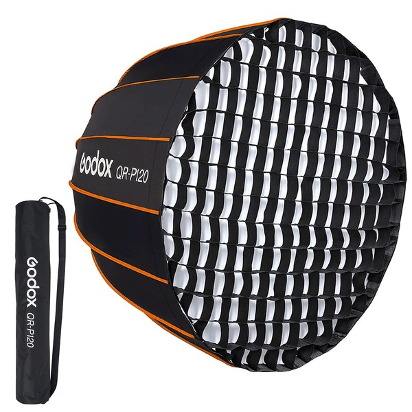 Godox QR-P120 Softbox 120cm Parabolic Softbox Quick Setup with Grid