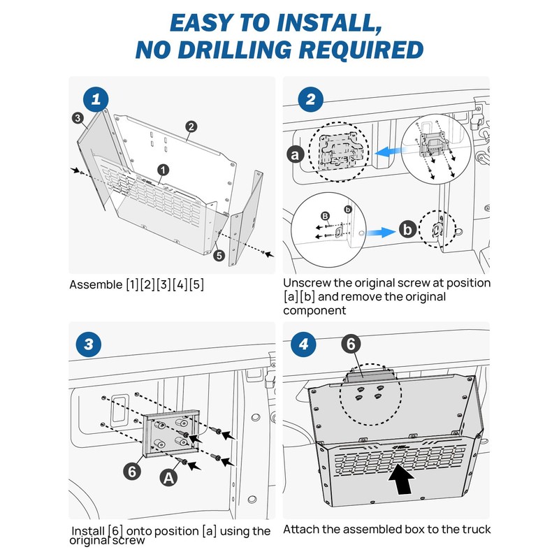 JOYTUTUS Truck Bed Storage Box Compatible with 2015-2026 F150 F250