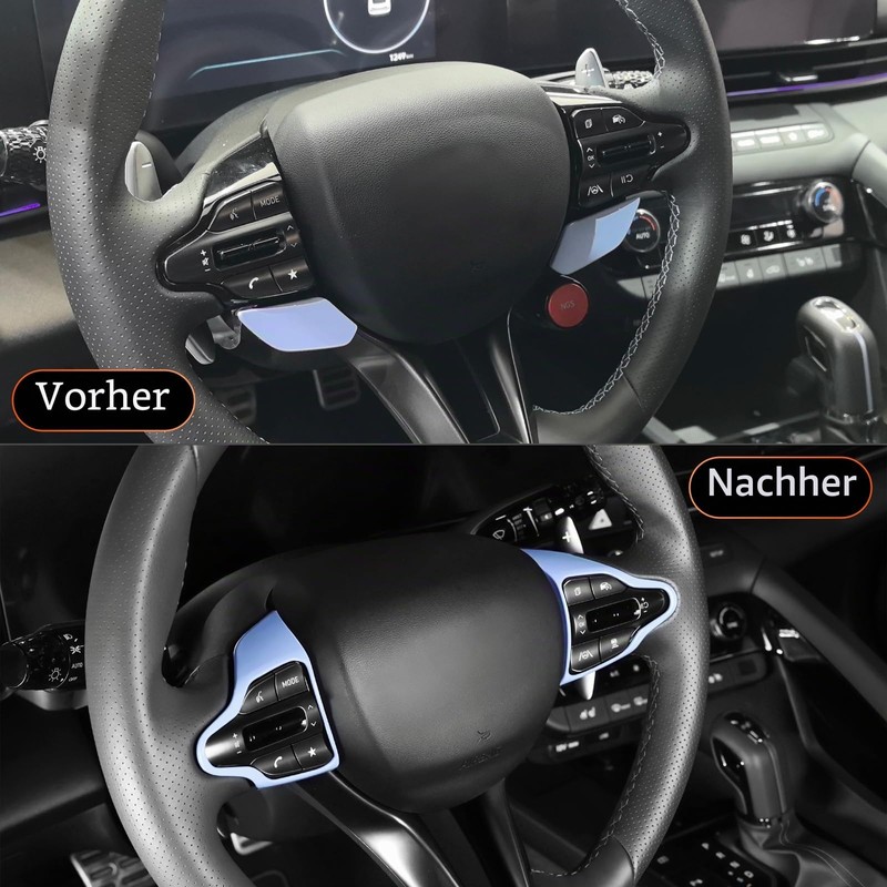 FUEISOF Steering Wheel Knob Cover Blue for Hyundai i20 N,