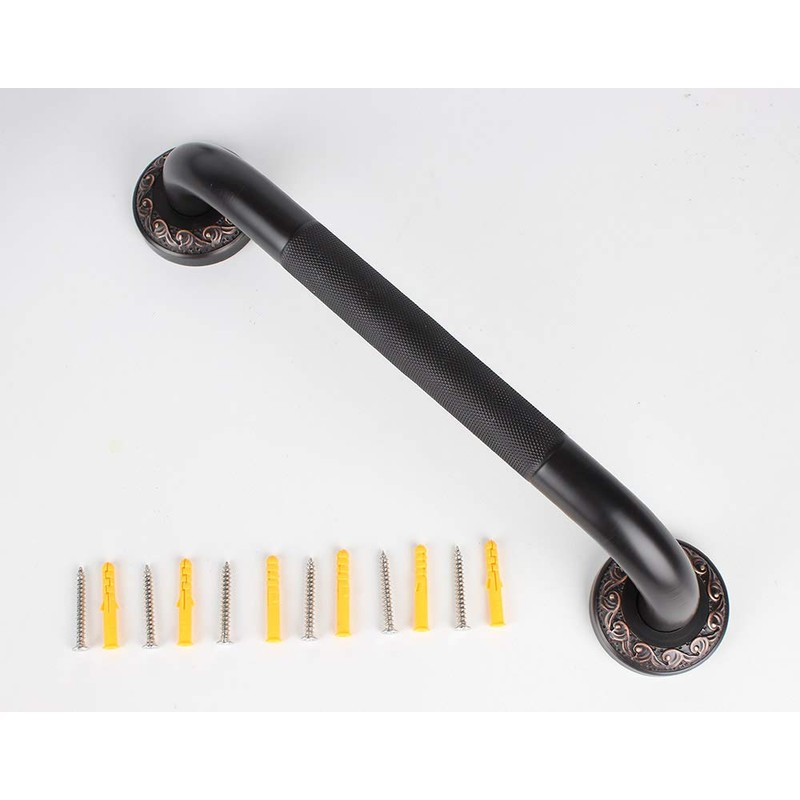 700Brass 16-Inch Grab Bar Featuring Anti-Slip Handrail, Solid Brass, Oil