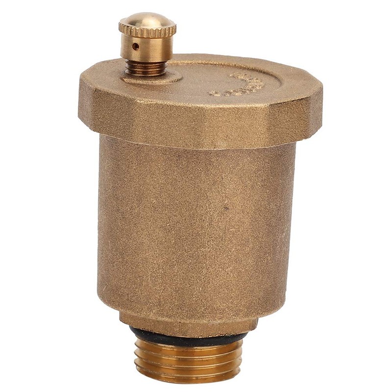 Brass bleed opening, male thread air vent, automatic disposable bleed