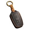 Hontumax Genuine Leather 3-Button Key Fob Cover for Toyota RAV4