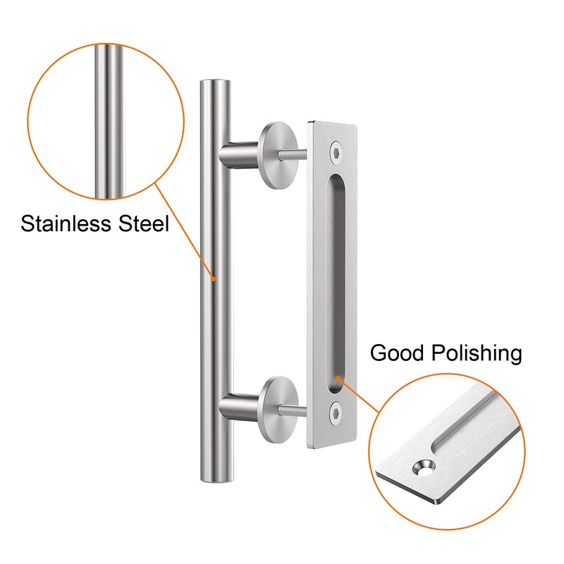 WINSOON 2 Pack12 Sliding Barn Door Handles Hardware with Flush