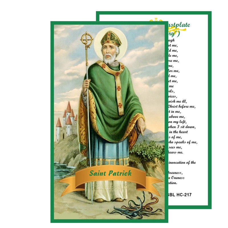 Saint Patrick Breastplate Prayer Card Blessed By His Holiness Pope