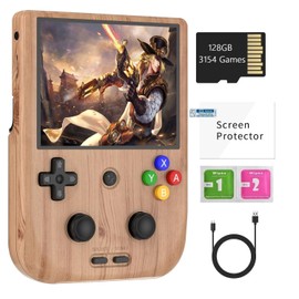 RG405V Retro Handheld Game Console , Unisoc Tiger T618 Android 12 System 4.0 Inch IPS Touch Screen Support 5G WiFi Bluetooth 5.0 with 128G TF Card 3172 Games 5500mAh Battery (Wood)