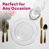 Aya's 100 Clear Plastic Plates Disposable, Premium Heavy-Duty Plastic Plates