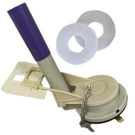 Toto Three inch One Piece Toilet Flush Valve Assembly Replacement by NuFlush (Flush Valve with Overflow Extension and 2 Extra Flapper seals)