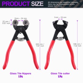 Swpeet 2Pcs Heavy Duty Glass Mosaic Cut Nippers and Tile Nippers with 1 Pound 3 Styles Triangle/Diamond/Square Mosaic Tiles Glass Pieces Assortment Kit, Mosaic Tools for DIY Tile Mosaic Cutter