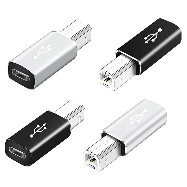 YACSEJAO USB C to USB B Adapter 4-Pack USB C