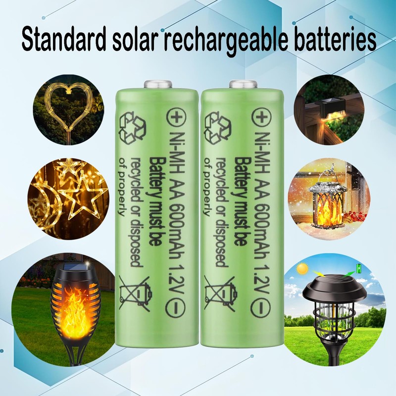 Lombaour 1.2 Volt AA 600mAh NiMH Rechargeable Batteries,Pre-Charged Double A