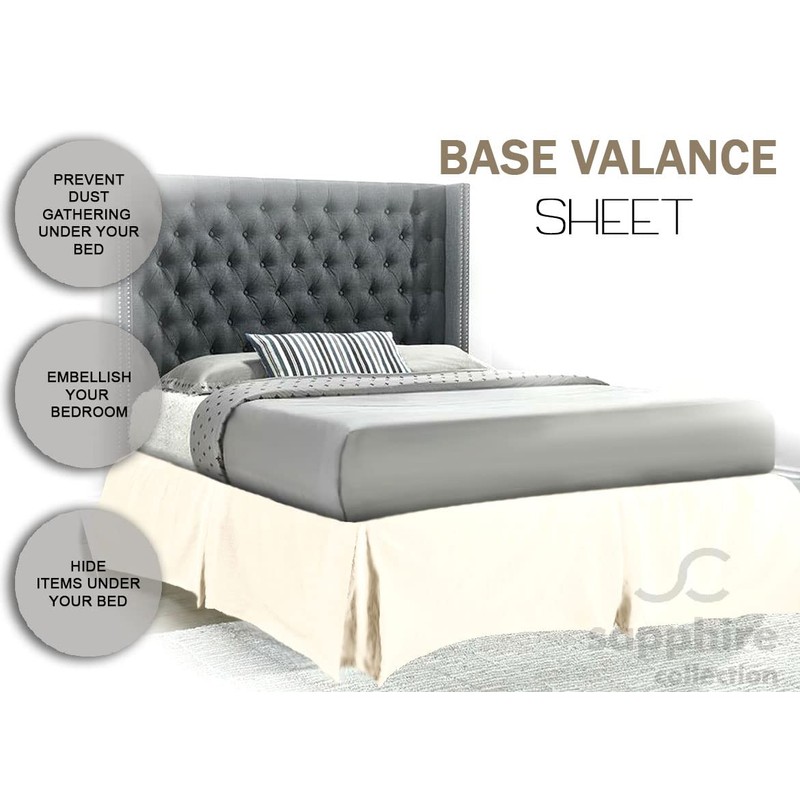 Sapphire Collection PLAIN DYED POLY COTTON PLEATED PLATFORM BASE VALANCE