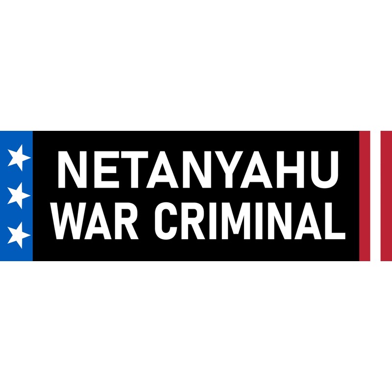 Netanyahu War Criminal Sticker 3x9 Anti Israel Prime Minister Benjamin
