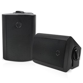 Herdio 4 Inches Outdoor Speakers with 200Watt Powerful Bass Expansive Stereo Sound Coverage All-Weather Durability (Pair, Black)