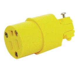 Eaton 15A 125V NEMA 5-15 3-wire Grounding Heavy Duty Straight Connector - Yellow