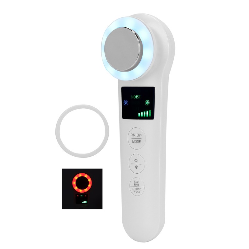 Hot Cold Face Massager Handheld Facial Vibration Massager Red Blue
