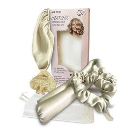 Sleep 'N Curl Sleep 'N Curl - Seda De Bambú Pura Biodegradable - Kit De Rizador De Cabello Sin Calor Con Tapa De Seda De Bambú Pura (Capó) Todo Natura