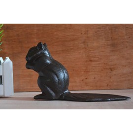 Chezmax Door Stopper, Cast Iron Security Door Stop Gate Wedge Door Holder, Decorative Vintage Heavy Duty Solid Door Stopper, Rustic Floors Decor for Home Patio Bar Office Bedroom, Squirrel Shape