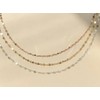 Silver 925 Necklace Shining Cutting Chain Layered Silver 45cm Rose