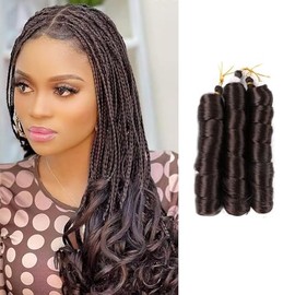 61 cm French Curly Braiding Hair for Box Braids, 150 g/Pack, Loose Curly Deep Wave Braiding Hair, Prestretched Synthetic French Curly Hair Extensions (4#, 3 Pack)