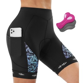 IUGA Padded Bike Shorts Women 4D Breathable Womens Cycling Shorts with Padding Mountain Biking Shorts with Pockets