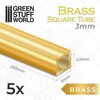 Green Stuff World Square Brass Tubes 3mm 11045