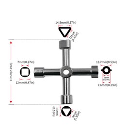 2 PCS 4 Way Sillcock Water Key,Multifunctional Repair Tool Faucet Wrench Key, for Faucet, Hose Bib, Spigot, Valve and Cupboard