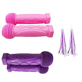 2 Pairs Mini Scooter Handles, Children'S Scooters with ribbon，Scooter Handle Grip Suitable for Children Bikes, Kid Kick Drifting and Swing Scooters