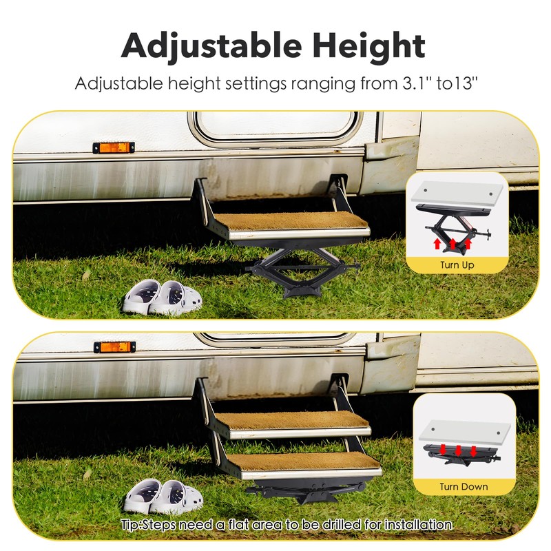 Adjustable Height rv Step stabilizer, RV Step Stabilizer Kit for