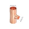 uxcell 3Pcs 1/2" x 1/4" x 1/2" Copper Reducing Tee