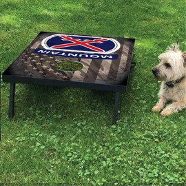 VictoryStore Cornhole Games - 10th Mountain Division Cornhole Game - Military Bag Toss Game - 8 Bags Included - Wooden Boards - Made in The USA (Flag)
