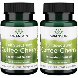 Swanson Full-Spectrum Coffee Cherry-Herbal Supplement Promoting Immune System Support & Delivering Essential Phytonutrients-Natural Overall Wellness Support-(60 Veggie Capsules, 200mg Each) (2 Pack)