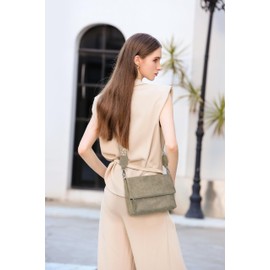 Gladdon Women's Shoulder Bag, Shoulder Bag with Zip, Crossbody Bag, Leather Handbag, Small, Daypack, Z-taupe, 未古风格